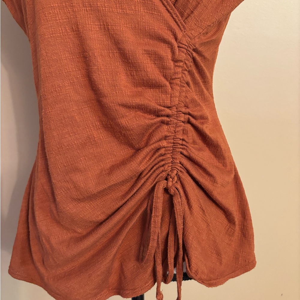 Max Studio Rutched Wrap Blouse - Picture 4 of 6